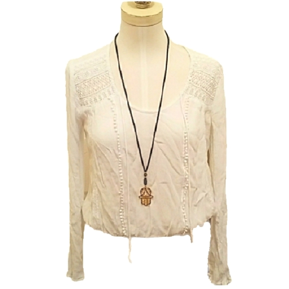 Express Tops - EXPRESS GYPSY BOHO WHITE GAUZE TOP S